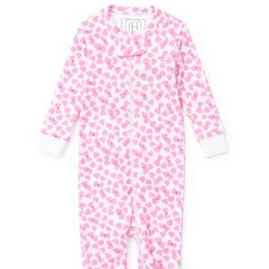 Pink Hearts Pima Footie - Lila & Hayes